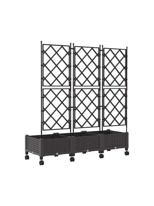 vidaXL Set 3 Ghivece De Flori Din Plastic Maro