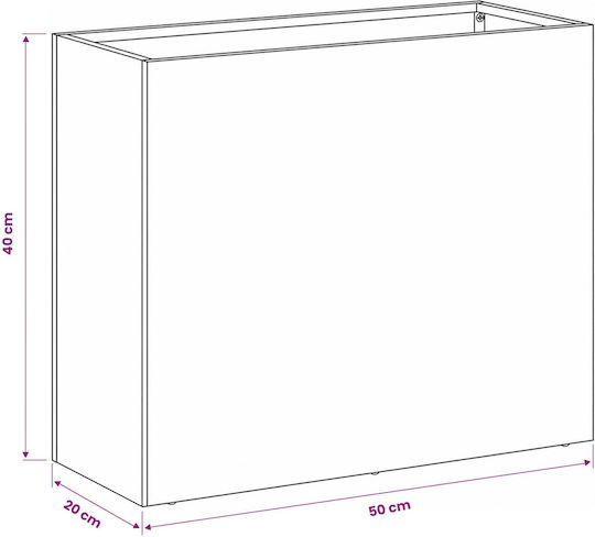 vidaXL Γλάστρα Μεταλλική Μαύρο 50x20x40εκ.
