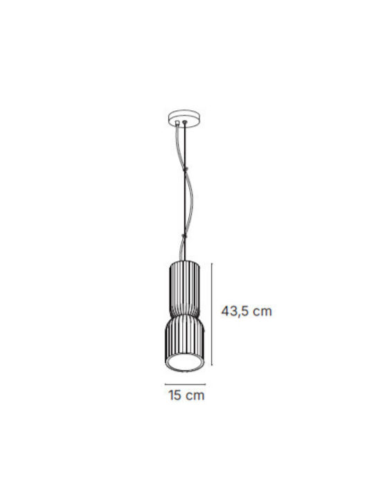 Inlight Hanging Light Red with E27 Socket 15x15x43.5cm