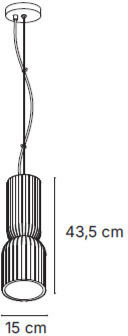 Inlight Hanging Light Red with E27 Socket 15x15x43.5cm