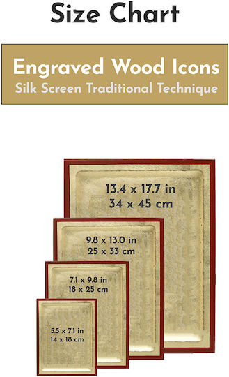 Saint Cecilia Traditional Silk Screen Icon Handmade Wood Background 18k Gold Leaf 18 X 25 Cm 7.1 X 9.8 In