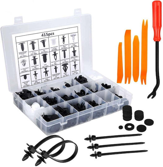 Set 445 Bucăți Cleme de Fixare Protecție Clipsuri Interioare Auto Clește