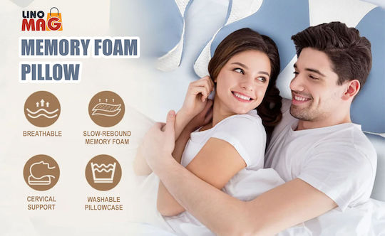 Pernă medicală cervicală Memory Foam 40x65x14.5cm Alb