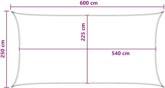 vidaXL Rectangular Orange Shade Sail 2.5x6x6m