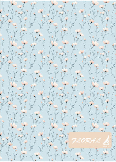 Ekdoseis Aigaio Spiral Ruled Notebook A4 30 Paper Sheets Floral