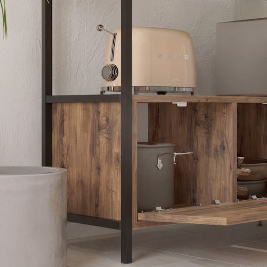 Buffet Mars from Wood & Metal Smoked Walnut 122x36x80.1cm
