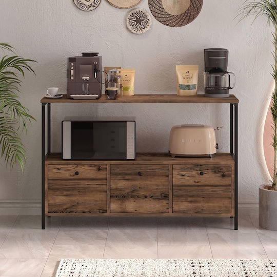 Buffet Mars from Wood & Metal Smoked Walnut 122x36x80.1cm