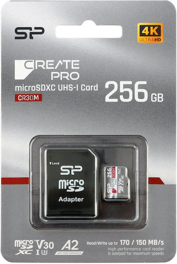 Silicon Power SDXC 256GB U3 V30 A2 UHS-I 170MB/s SP256GBSTXLA2V1CSP