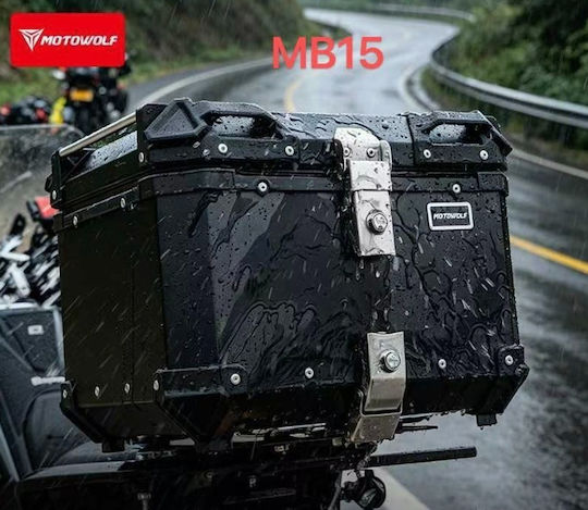Motowolf Mb15 Motorrad-Topcase Aluminium 45l Wasserdicht Schwarze