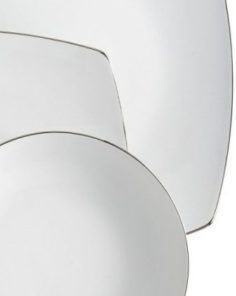 Porcelain Dinnerware Set 44 Pieces Square "Cancun Platinum"