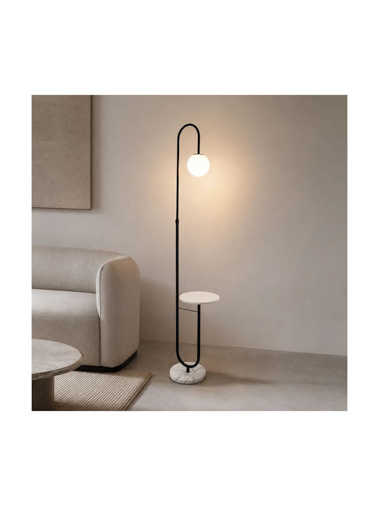 kelvo Floor Lamp H180xW30cm with E27 Bulb Base Black