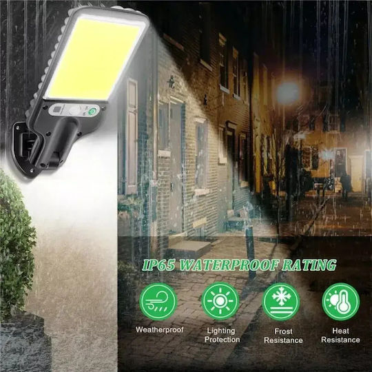 LED Set of 6 Wall Mounted Solar Lights Cold White 6500K with Motion Sensor, Photocell and Remote Control IP65