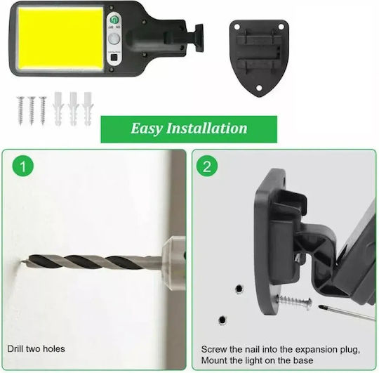 Led Set of 8 Wall Mounted Solar Lights Cold White 6500K with Motion Sensor, Photocell and Remote Control IP65