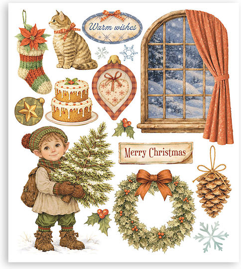 Албум Халкомании Комплект Rub-on 20.5×23см Stamperia Silent Night
