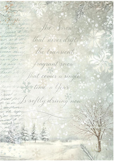 Set 8 Reispapier Decoupage Stamperia 10.5×14.8cm Weiße Weihnachten Hintergründe