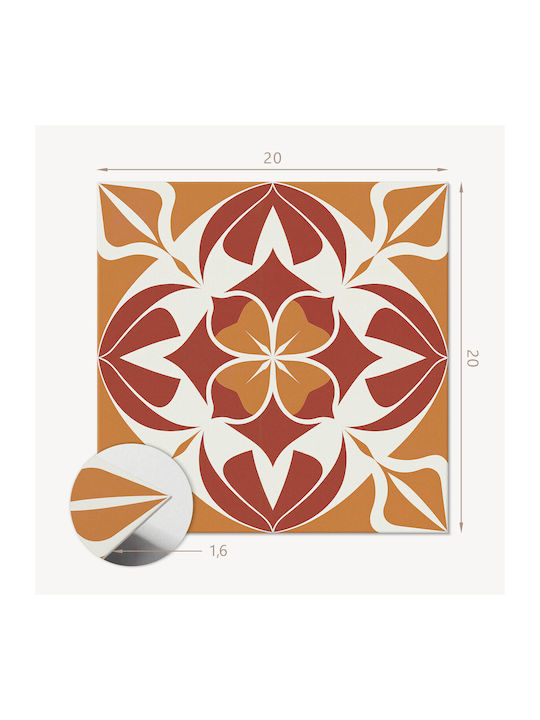 Vinyl Wandsticker Symmetrisches Floral Muster 20x20x20 cm