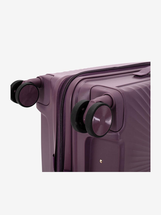 KREAL Среден Куфар за Пътуване Твърд Dark Purple Височина 65см.