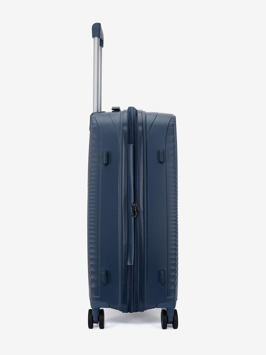 KREAL Μεσαία Βαλίτσα Ταξιδίου Σκληρή Dark Blue Ύψους 65εκ.