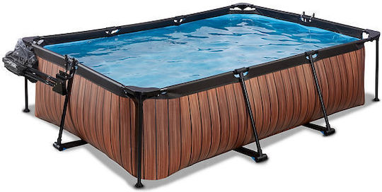 Exit Toys Piscină cu cadru metalic 220x150x65cm Maro