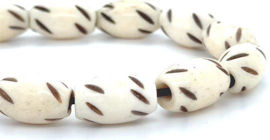 Kompologadiko Graven Worry Beads with 21 Beads from Camel Bone with Brown Tassel