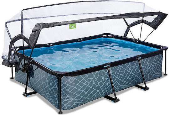 Exit Toys Schwimmbecken mit Metallic-Rahmen 220x150x65cm Grau