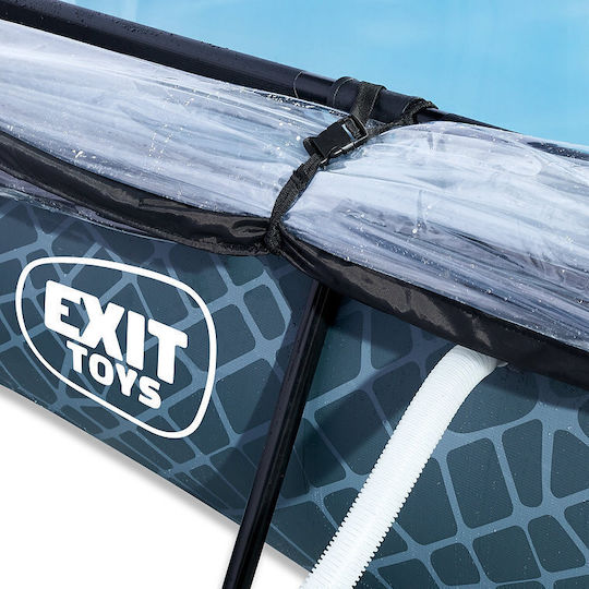 Exit Toys Schwimmbecken mit Metallic-Rahmen 220x150x65cm Grau