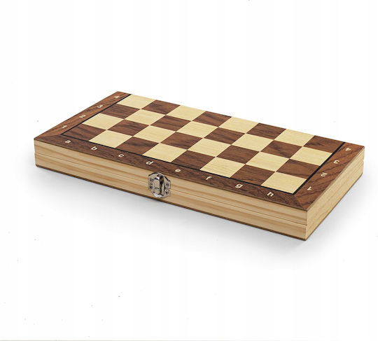 Premium Magnetic Backgammon/Chess Wooden with Chess Pawns 34cm