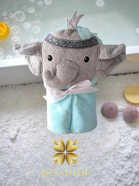 Mia Home Baby-Badetuch Mit Kapuze Blau 85x85cm