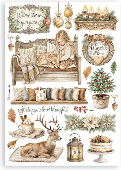 Αυτοκόλλητα Washi Pad A5 8 Φύλλα White Christmas