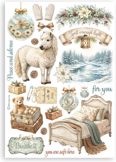 Αυτοκόλλητα Washi Pad A5 8 Φύλλα White Christmas