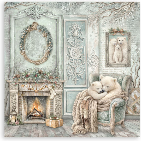 Hârtie Materiale Pentru Scrapbooking 22 Bucăți 30.5×30.5cm Stamperia White Christmas