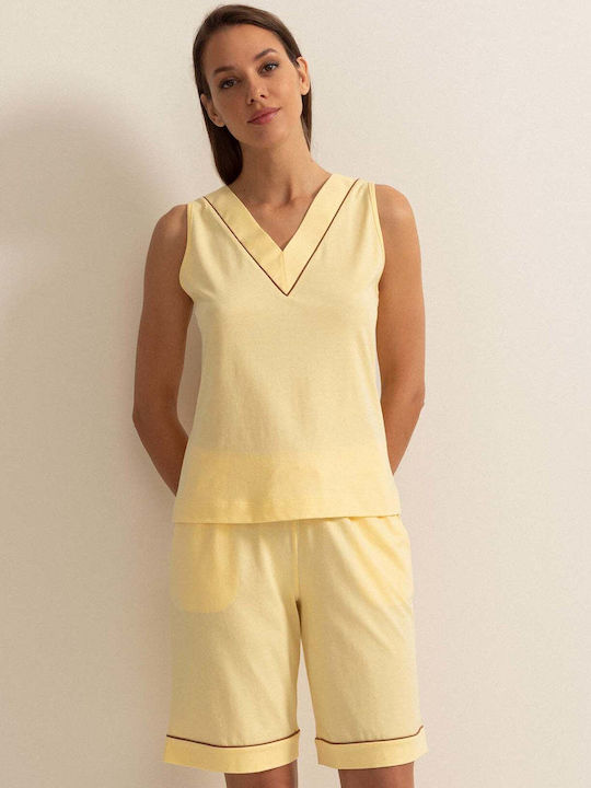 Sofiaman Summer Women's Pyjama Set Yellow