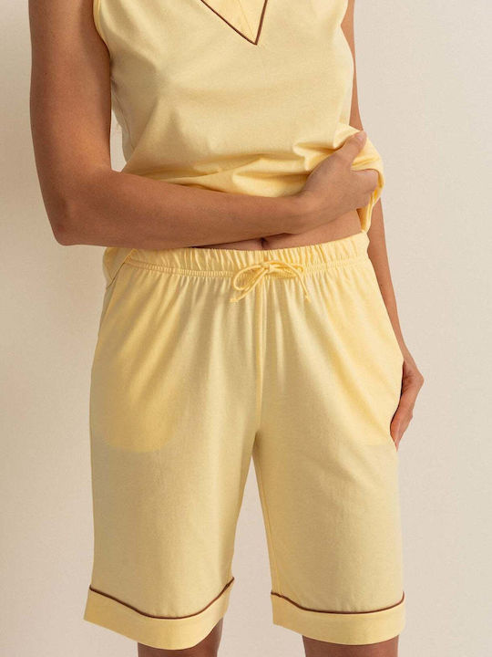 Sofiaman Summer Women's Pyjama Set Yellow
