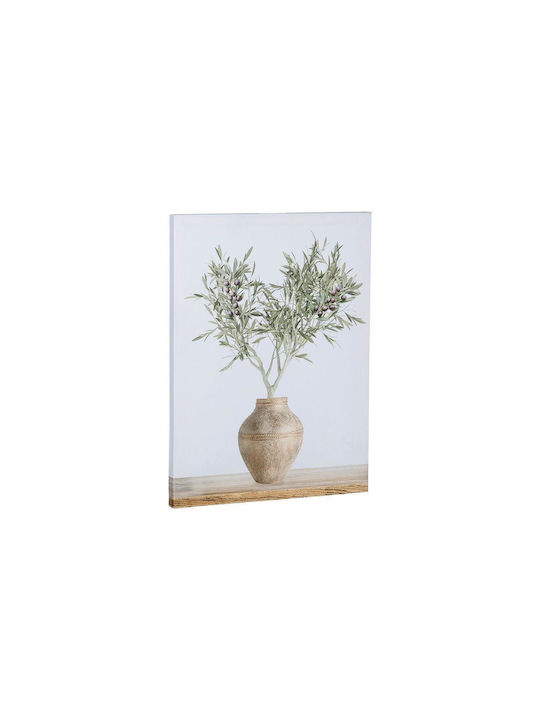 Set Of 2 Pieces Canvas Paintings Olive Vase White Natural Green 30x1.8x40cm 812-20115 Estheti