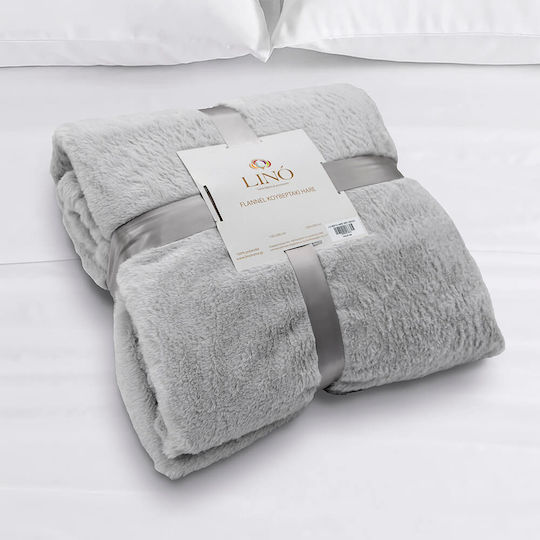 Lino Home Hare Grey Blanket 220x200cm