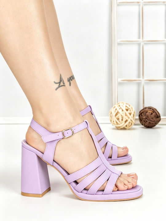 Sandale Elegante Damă Violet Din Material