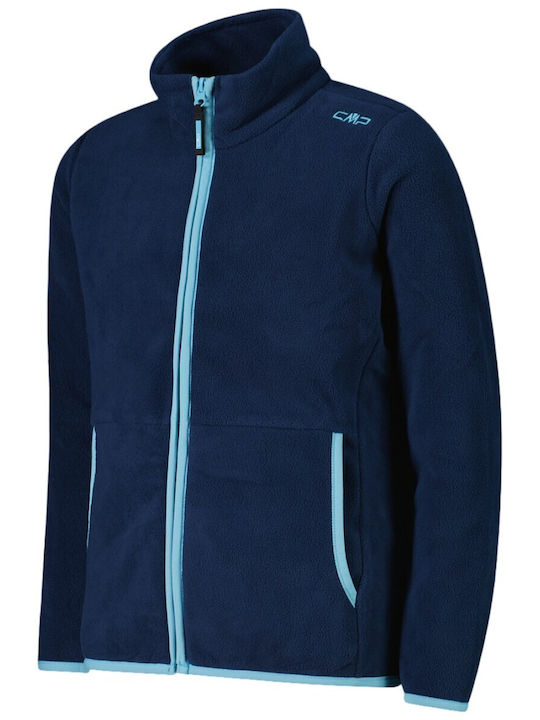 Fleece Bluză Hanorac Pentru Copii Cu Buzunare Albastru Marin