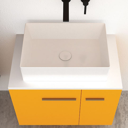 Orabella Solid Surface 70 Bathroom Vanity Unit Without Sink With Mirror L70xD45xH50cm Wood Shades