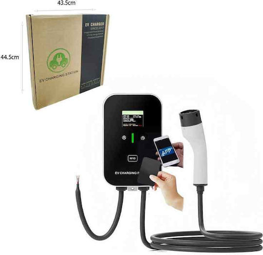 Wandmontierter Einphasiger Elektroauto-Ladestation 7kW mit Integriertem Kabel Typ 2 (98257-4)
