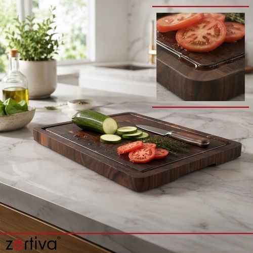 Chopping Board for Bread Wooden Beige 43x33cm