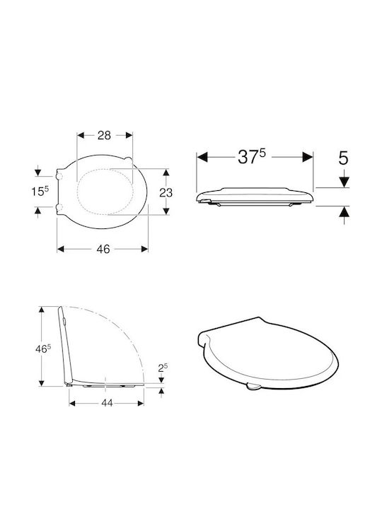 Geberit Selnova Comfort Καπάκι Λεκάνης Πλαστικό
