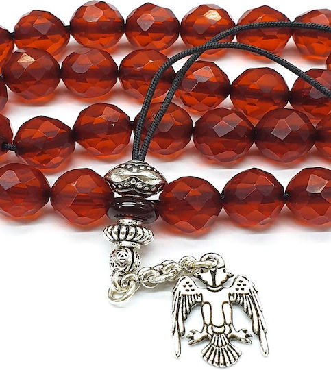 Roloi Komboloi Worry Beads with 33 Beads Made of Mastic Length 30cm Red