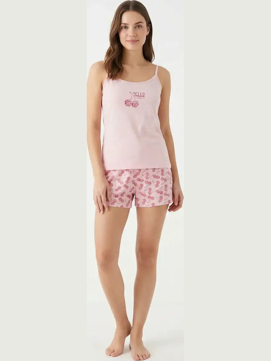 Dreams by Joyce Summer Cotton Women's Pyjamas Shorts Pink Dreams by Joyce Summer Cotton Women's Pyjamas Shorts Pink