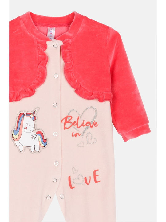 Dreams by Joyce Velvet Coral Pink Bodysuit