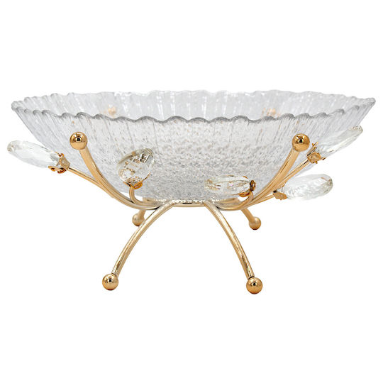 Keskor Decorative Glass Gold Bowl 27x27x11cm