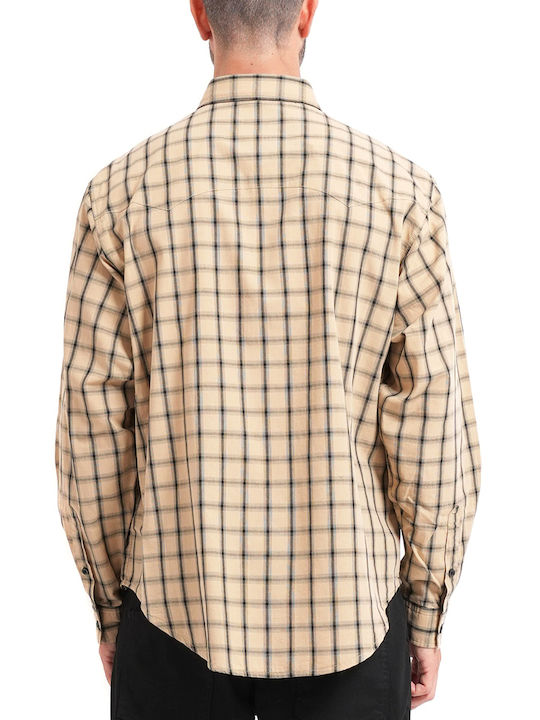 Hugo Cotton Overshirt Black Beige