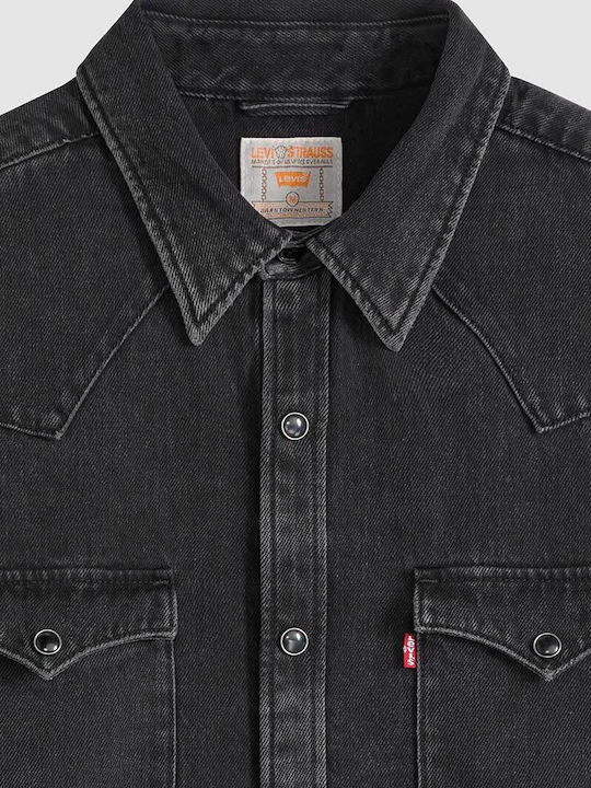 Levi's Barstow Western Cămașă Din Denim Mânecă Lungă În Linie Regular Negru