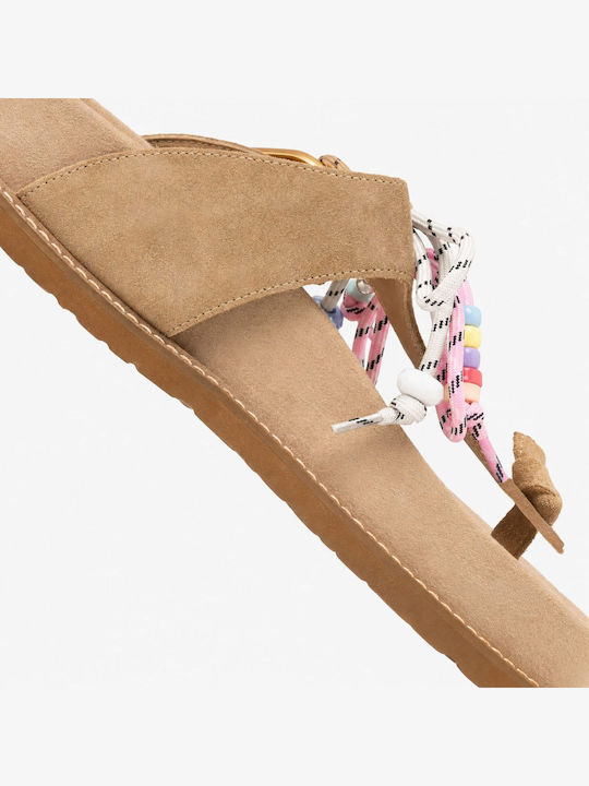 Damen Flache Sandalen Farbe Tabac Braun