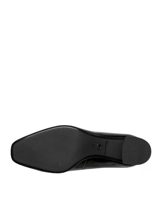 Pantofi cu toc din lac negre