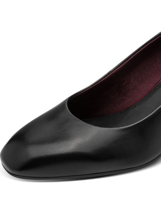Leather Heels with Mid Heel Black